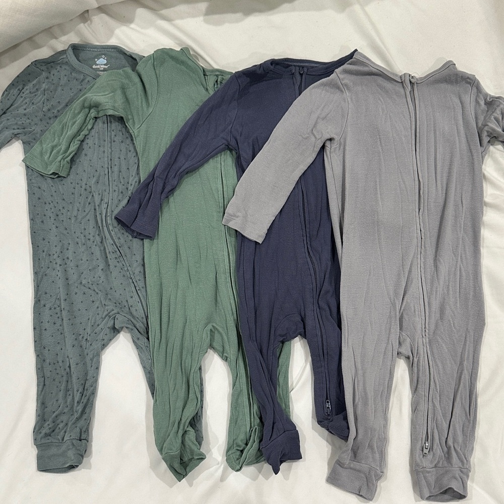 cloud island Toddler Zip Pajamas - Sage, Green, Navy, Gray
